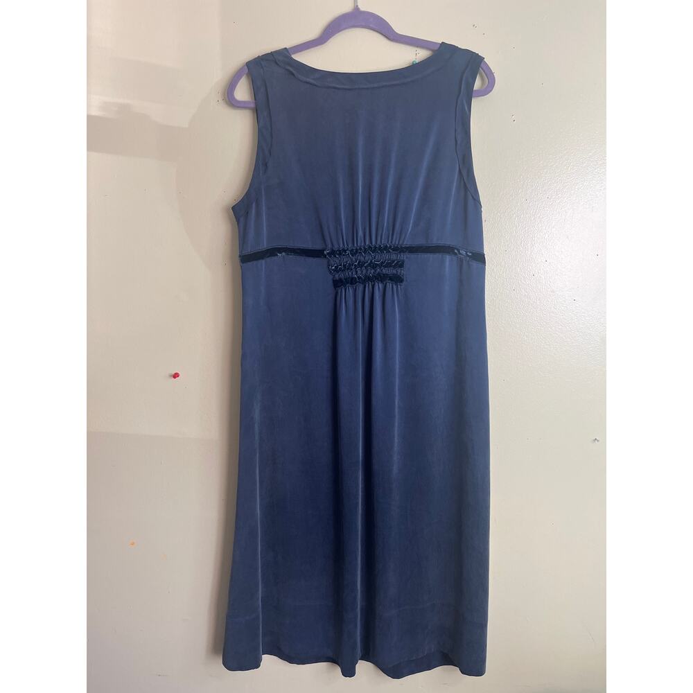Sundance Sofia silk popover midi dress empire waist ruched velvet, size 14 - Picture 5 of 8